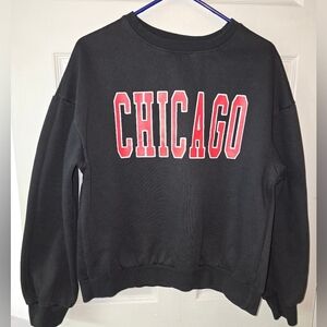 Vintage Chicago Logo Graphic Crew Neck Black Sweatshirt Men's M or Women's L XL
